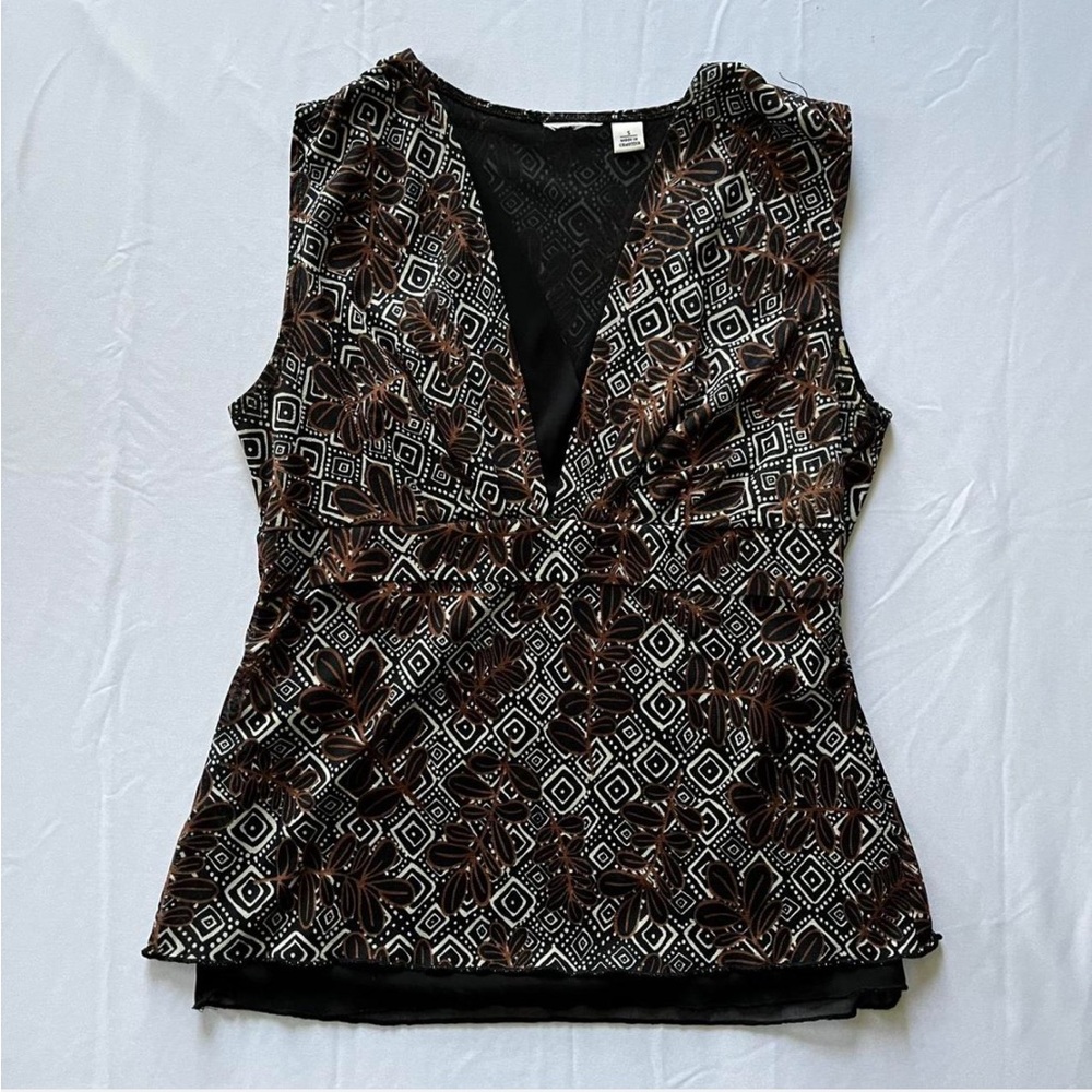 Cato y2k geometric sleeveless v-neck mesh top